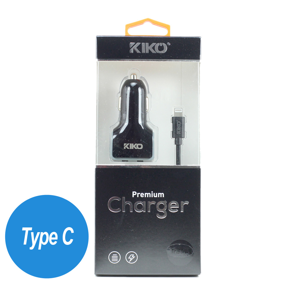USB Type C Dual Port Premium Car Charger 2 in 1 - 2.1A (Car - Black)